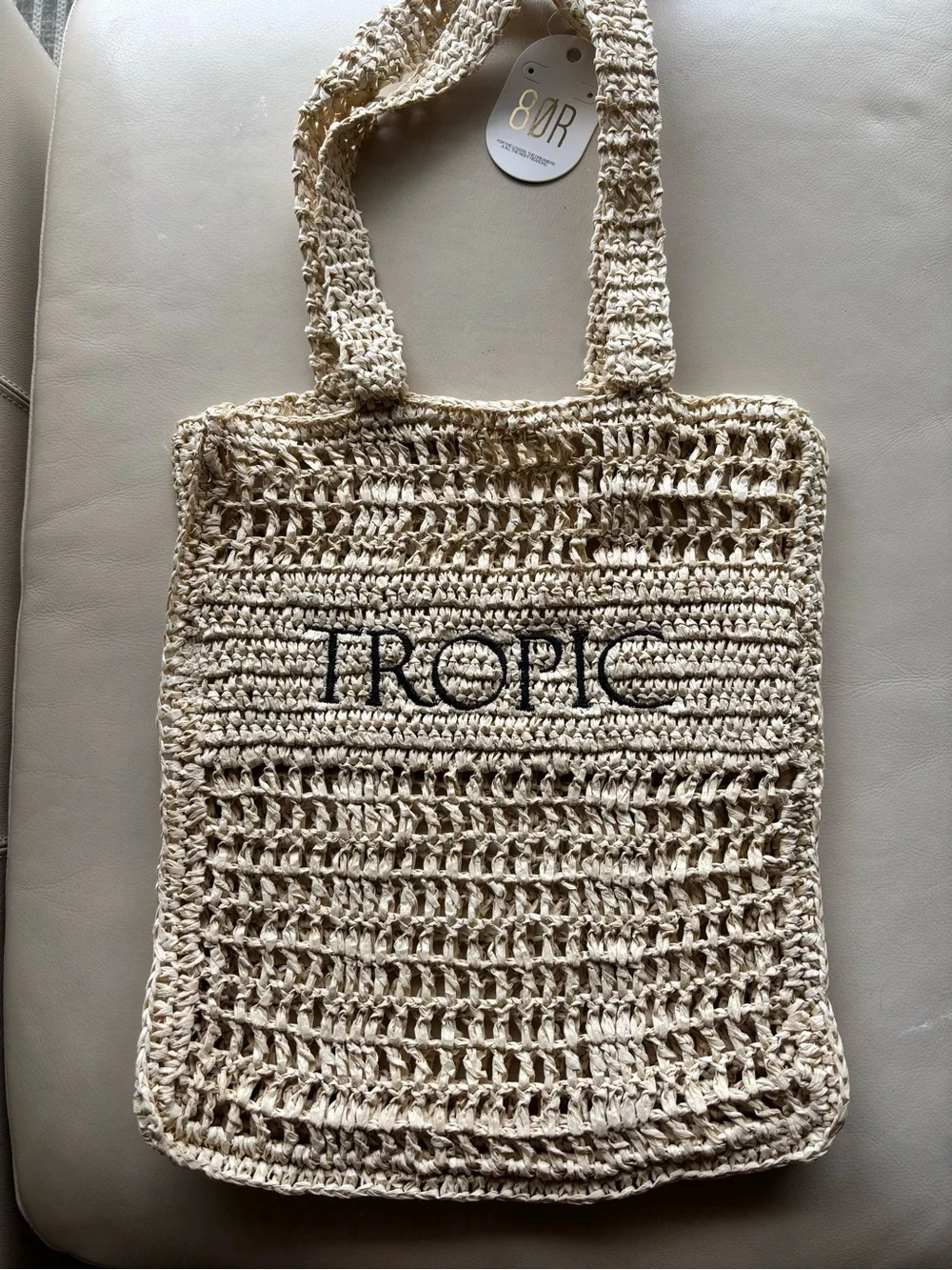 Tropic Straw Braided Tote Bag